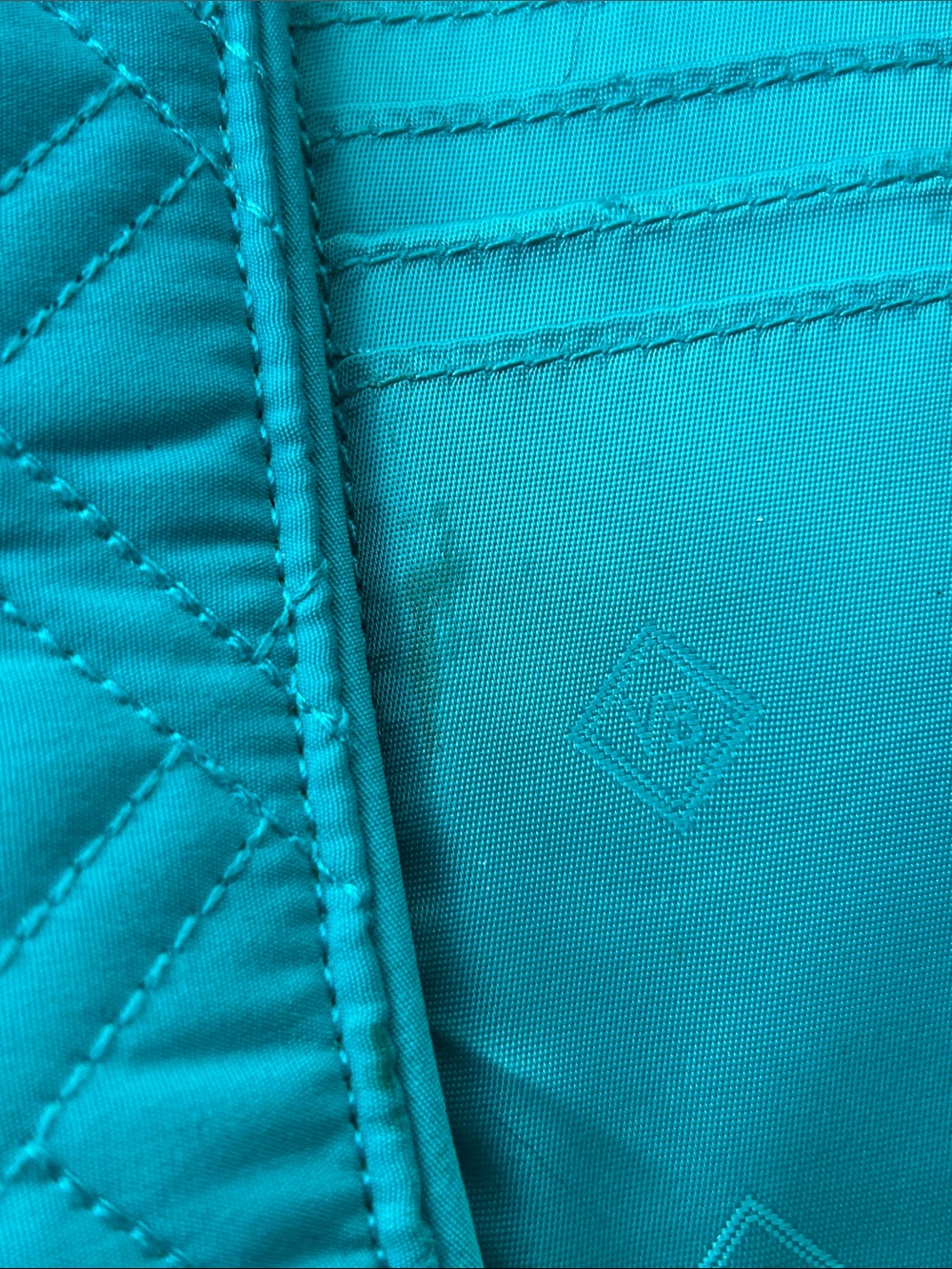Vera Bradley Teal Floral Trifold Wallet with ID Window - Picture 5 of 7